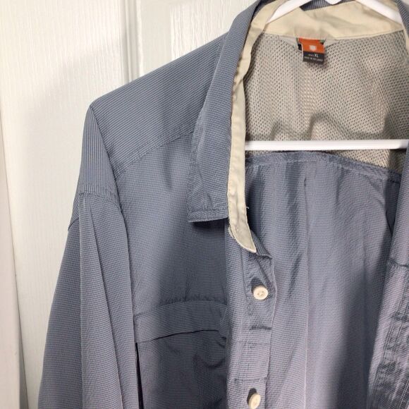 Eddie Bauer Shirt Men's TXL Blue Classic Fit Travex Hiking Camping Outdoor - Picture 2 of 16